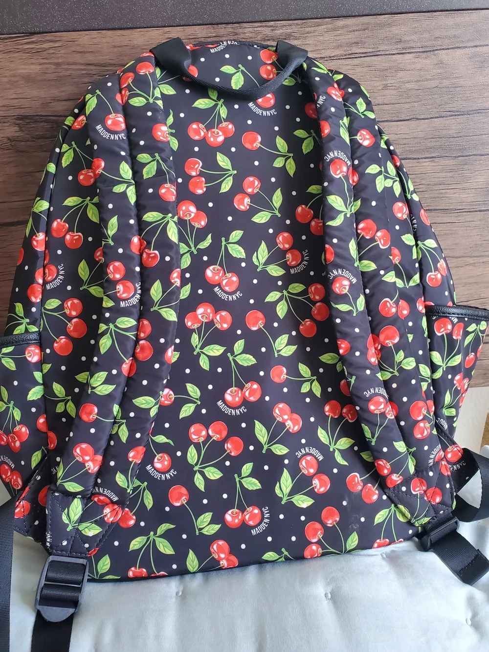 Madden NYC Kids Cherry Print Backpack - Black/Red
